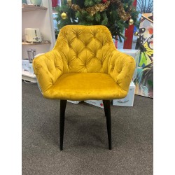 Chaise en velours jaune PUFFY