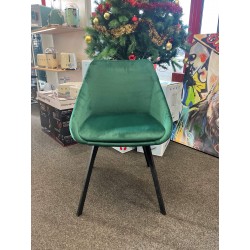 Chaise en velours vert ADAM